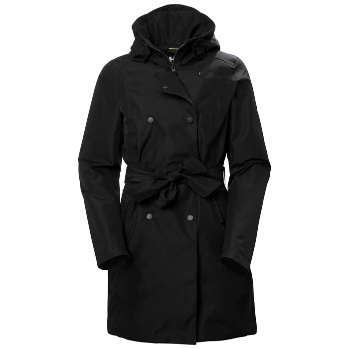 Dámské Bundy Do Deště Helly Hansen W Drammen Trench Černé | KVUDA-1540