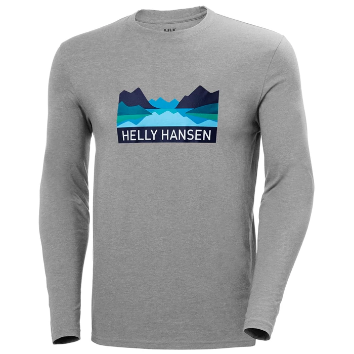 Pánské Tričko Helly Hansen Nord Graphic Longsleeve Tshir Šedé | VHWPI-8924